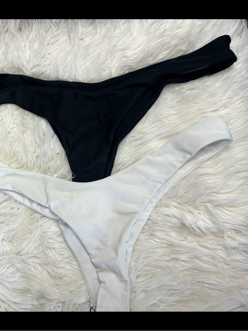 SHEIN Black and White High-Cut Bikini Bottoms